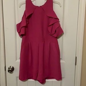 Fuchsia romper with pockets